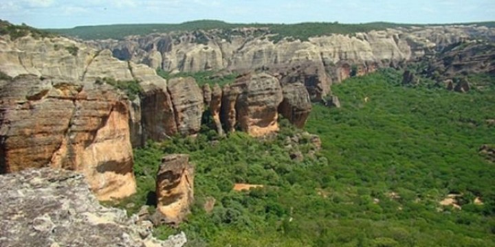 Map of South America showing the location of Serra da Capivara